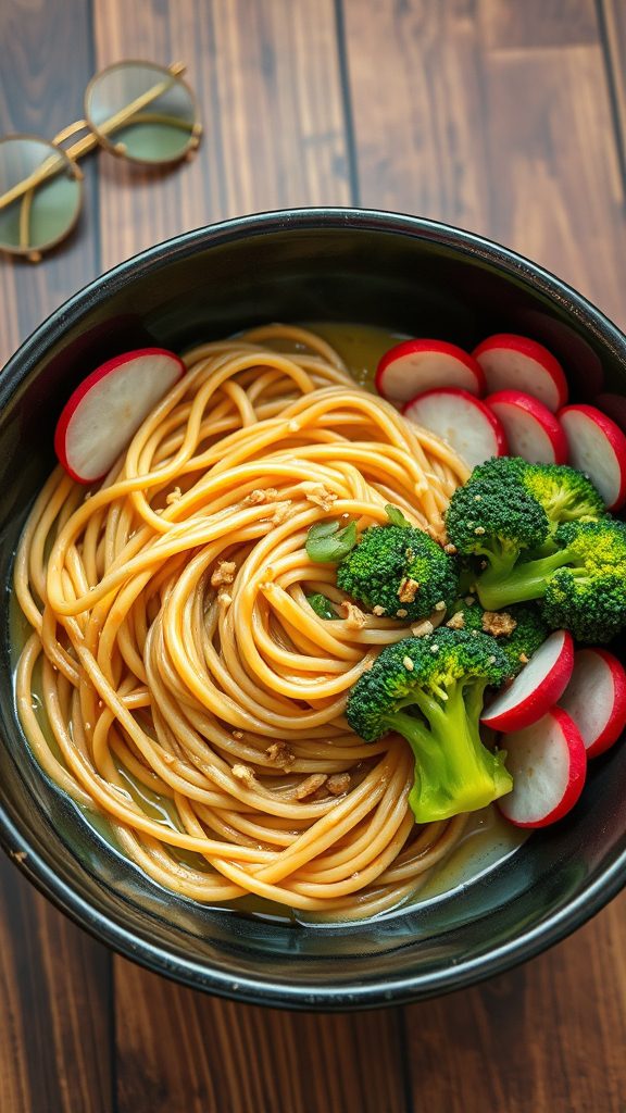 soba noodles with broccoli sauce