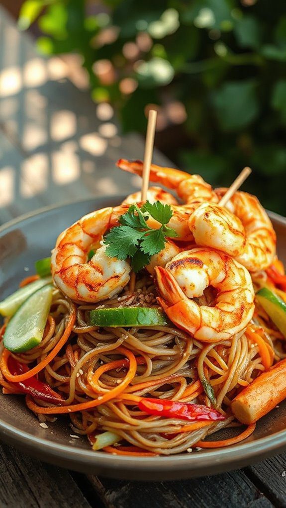 soba noodles with shrimp