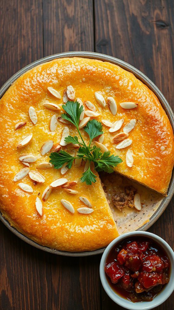 south african almond topped dish south african almond topped dish