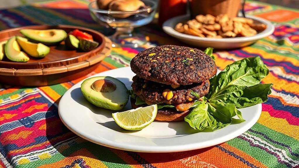 southwest inspired black bean burger