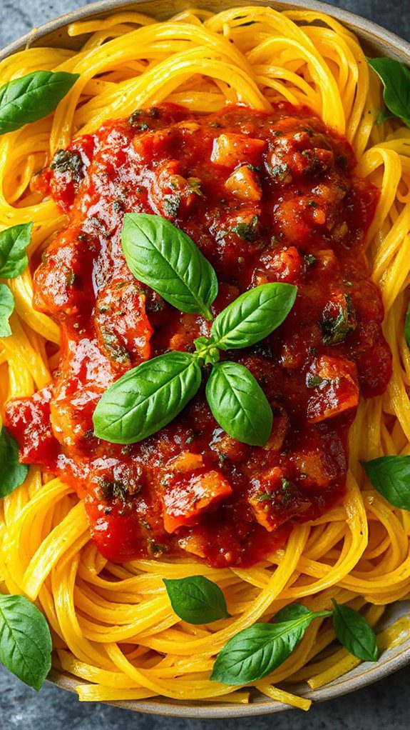 spaghetti squash marinara dish