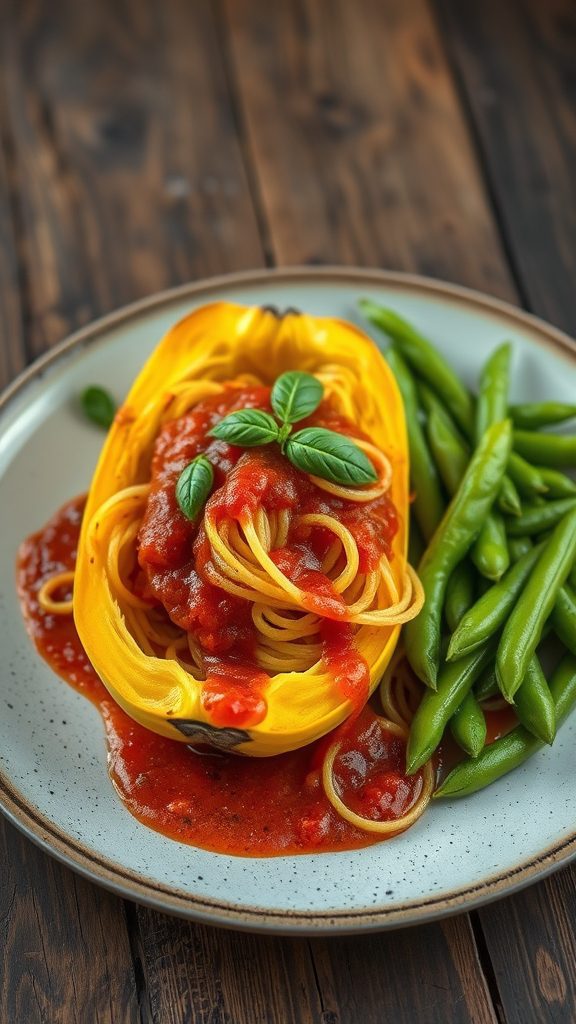 spaghetti squash with marinara spaghetti squash with marinara