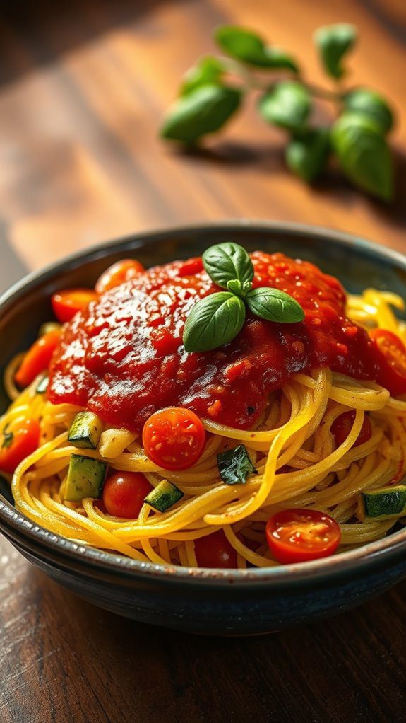 spaghetti squash with marinara spaghetti squash with marinara
