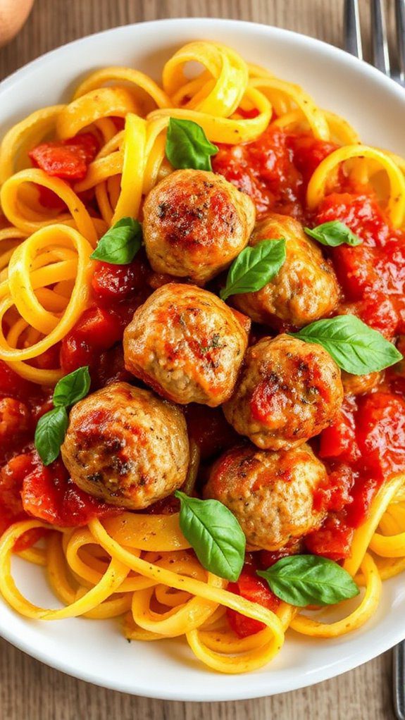 spaghetti squash with meatballs spaghetti squash with meatballs