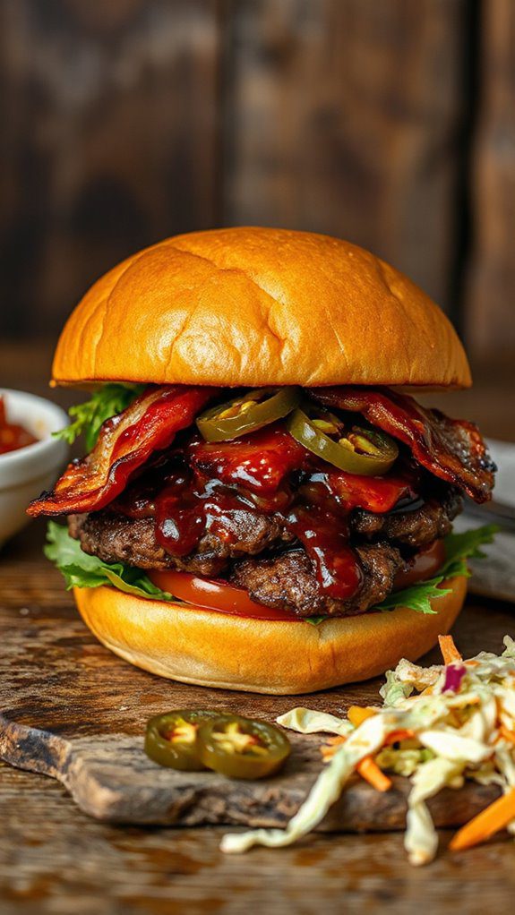 spicy bacon packed burger creation spicy bacon packed burger creation
