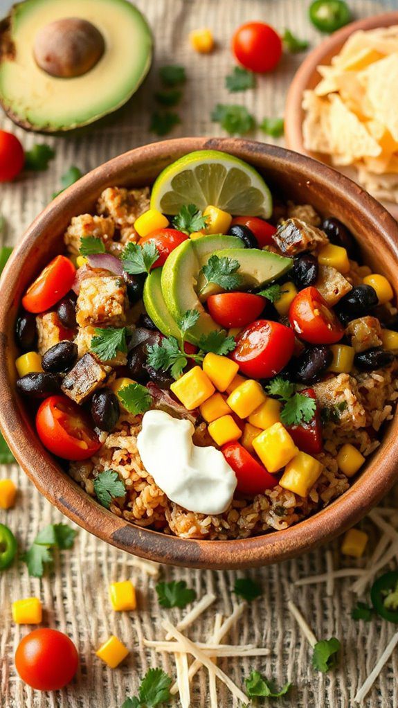 spicy bean and corn bowl