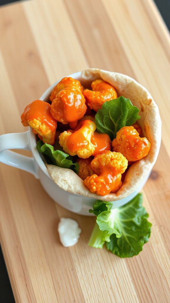 spicy cauliflower tortilla wrap spicy cauliflower tortilla wrap