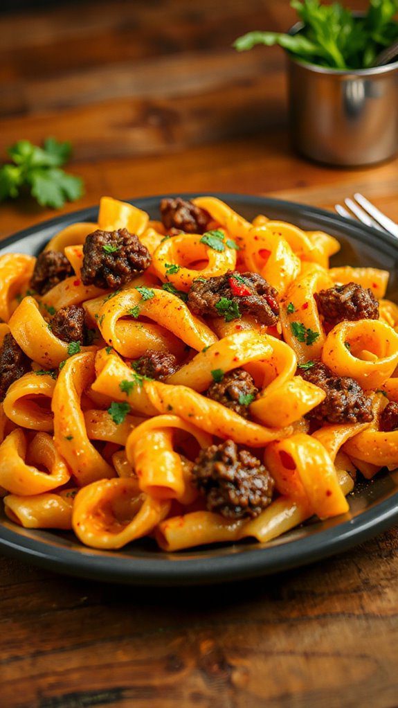 spicy cheesy pasta dish