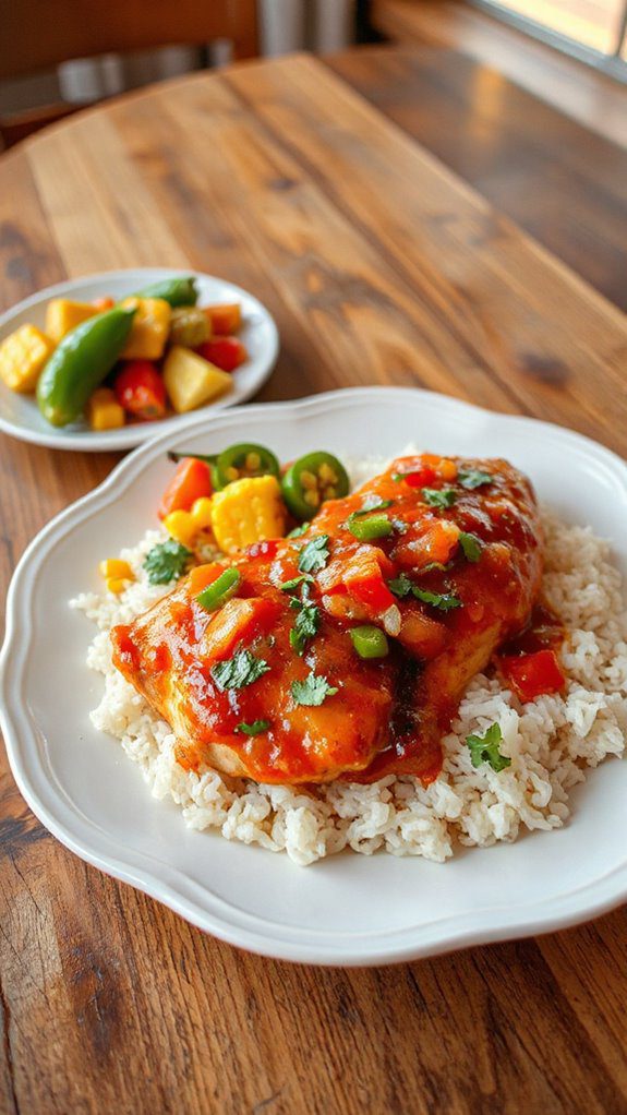 spicy chicken with salsa spicy chicken with salsa