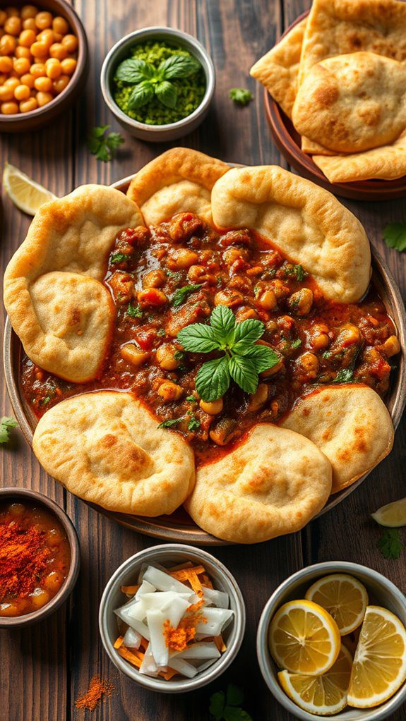 spicy curry with fried bread