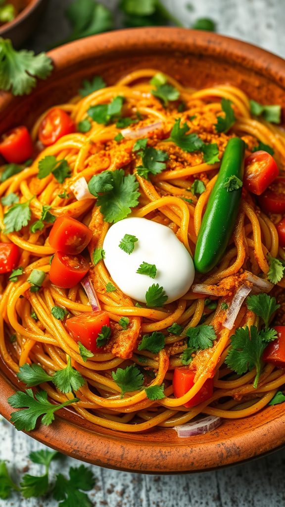 spicy indian noodle dish