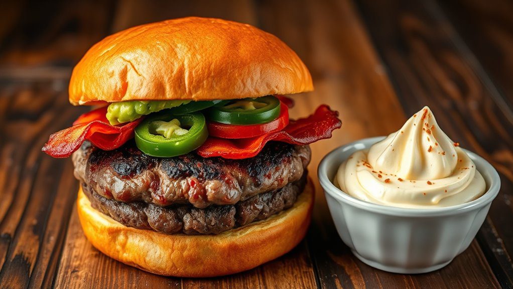 spicy jalape o flavored burger