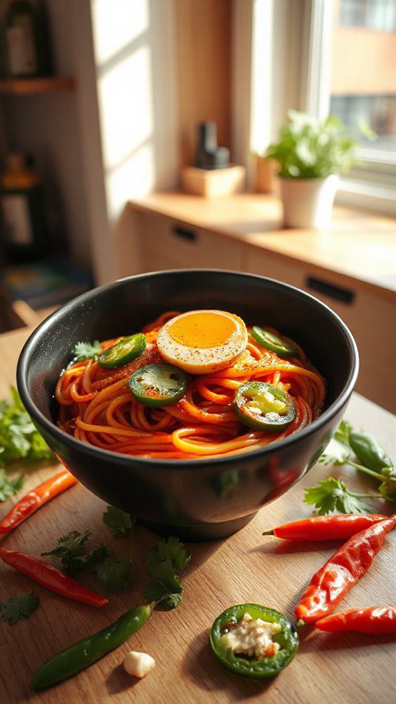 spicy noodle dish preparation