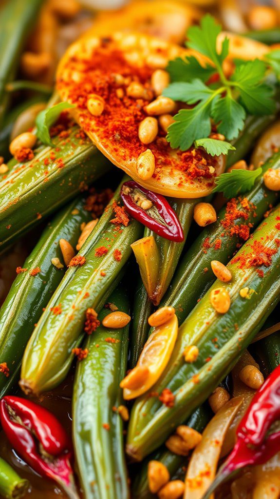spicy okra vegetable dish