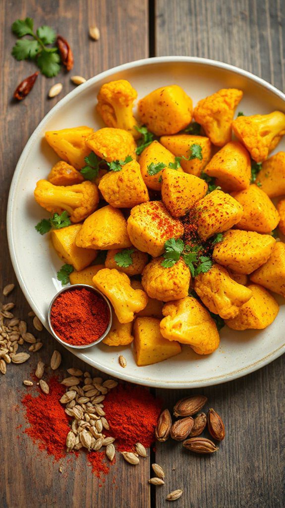 spicy potato cauliflower dish spicy potato cauliflower dish