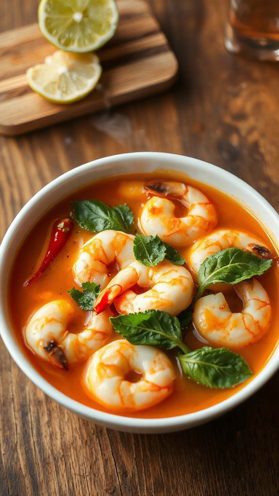 spicy soup with herbs