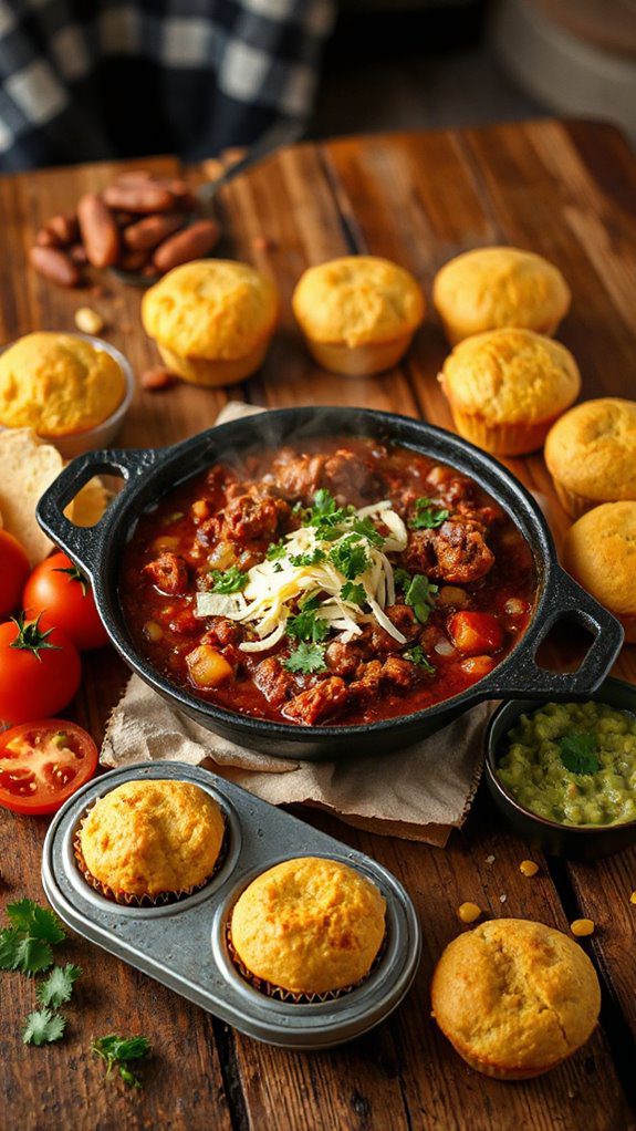 spicy stew with cornbread