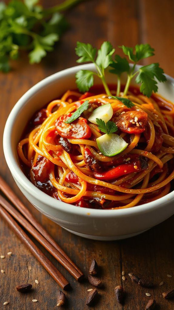 spicy szechuan noodle dish