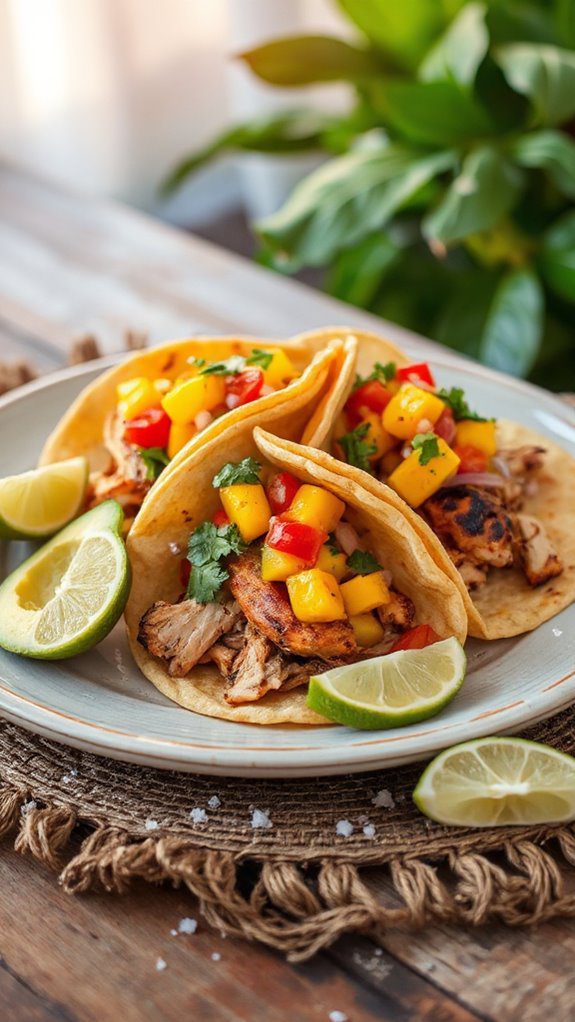 spicy tacos with mango