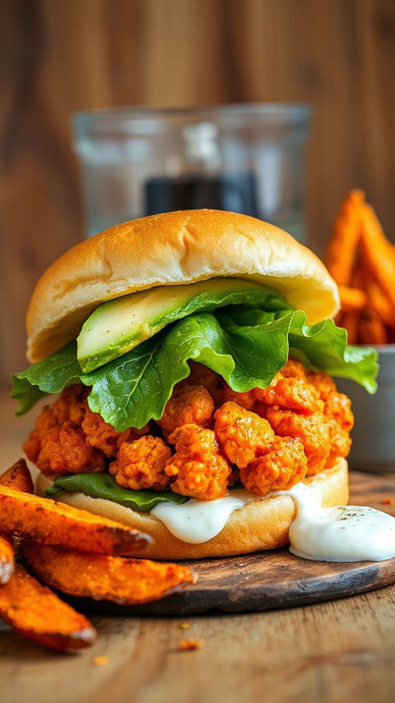 spicy vegetable patty sandwich