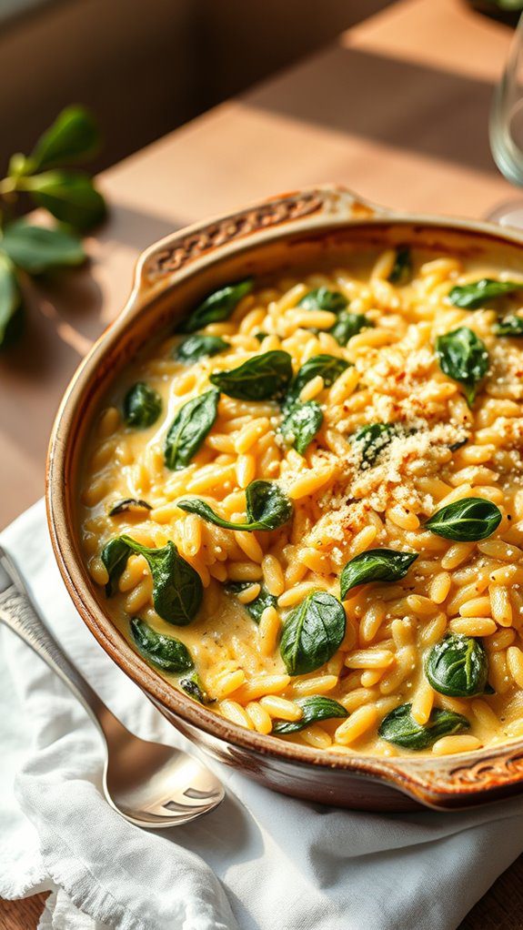 spinach and orzo casserole