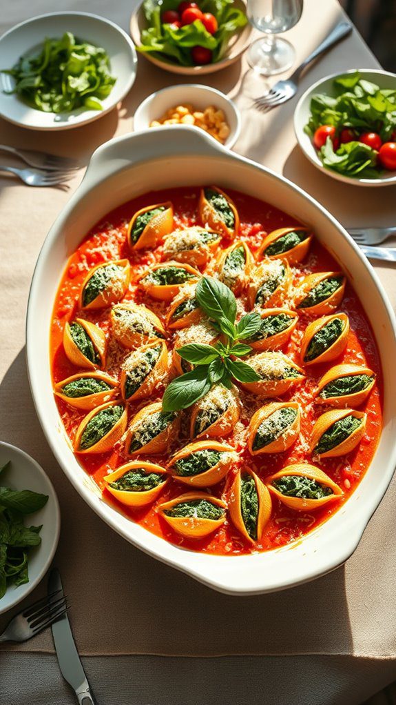 spinach and ricotta shells
