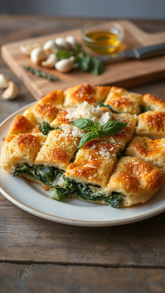 spinach cheese bread pudding