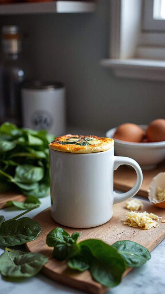 spinach cheese mug quiche
