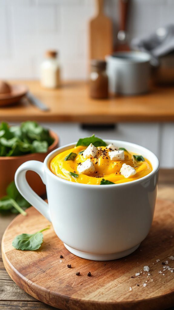 spinach feta egg mug