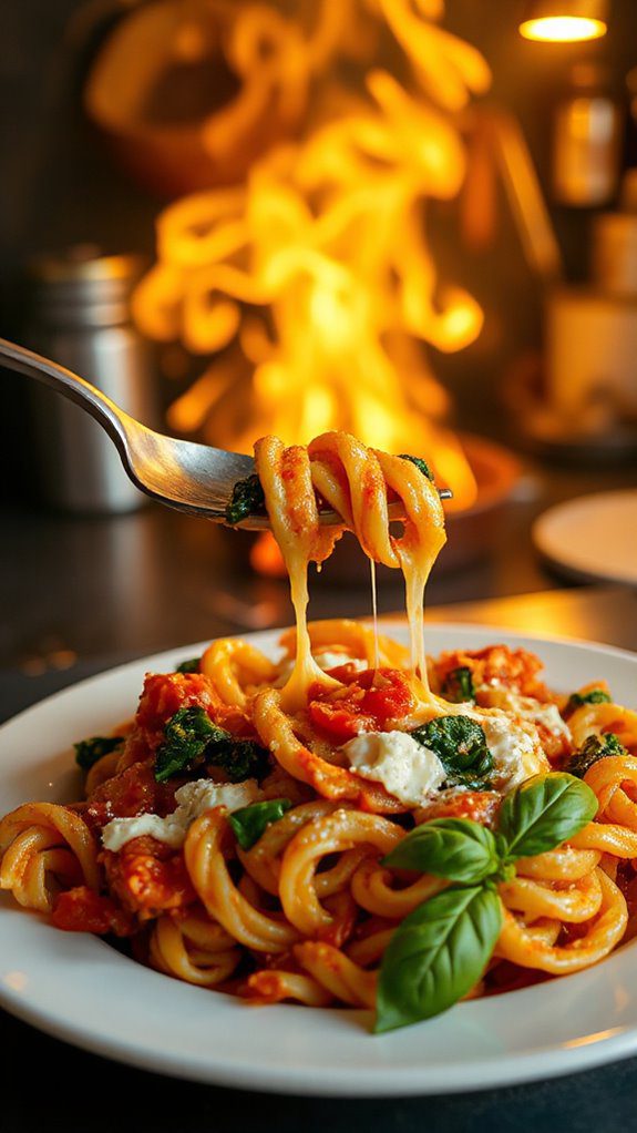 spinach infused baked ziti