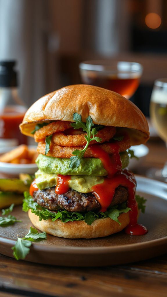 sriracha avocado spicy burger sriracha avocado spicy burger