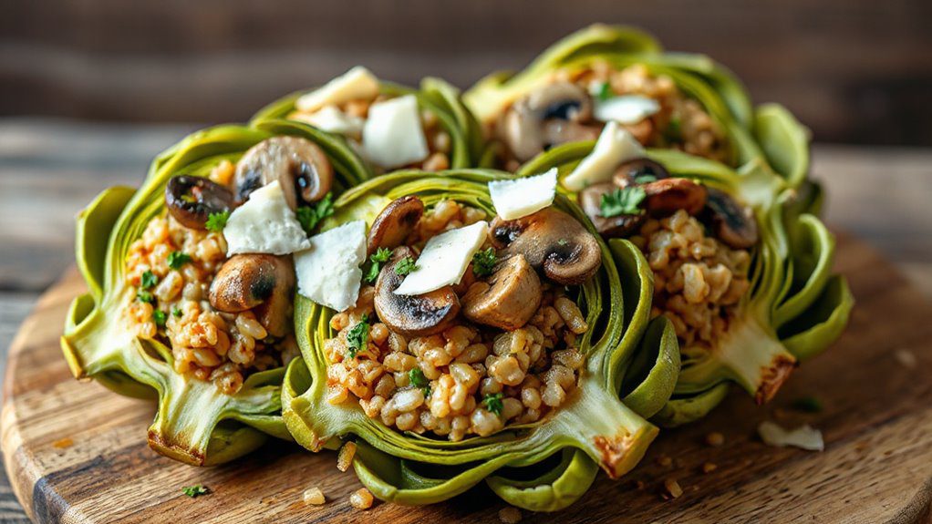 stuffed artichokes with mushrooms