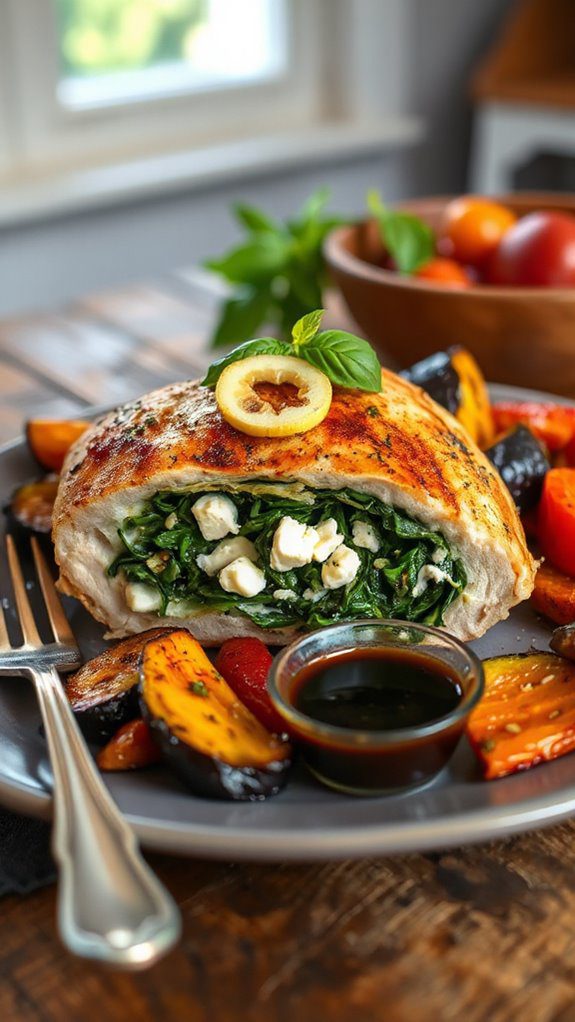 stuffed chicken with spinach
