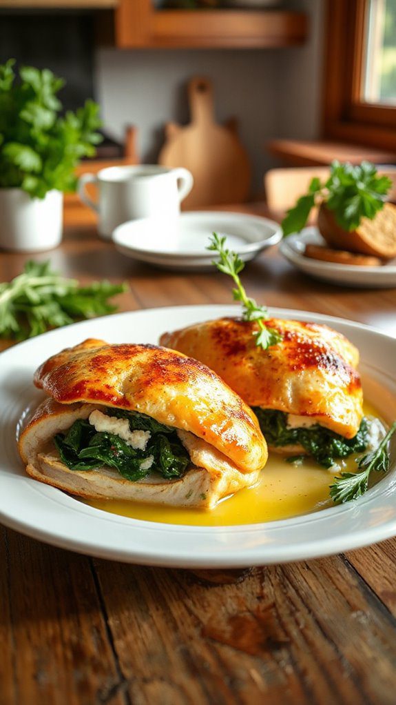 stuffed chicken with spinach