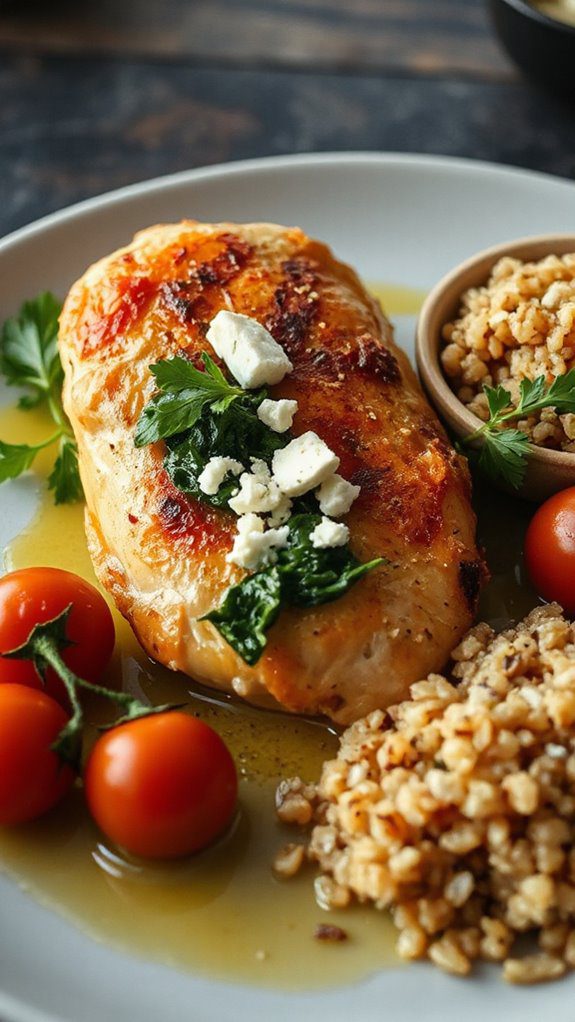 stuffed chicken with spinach