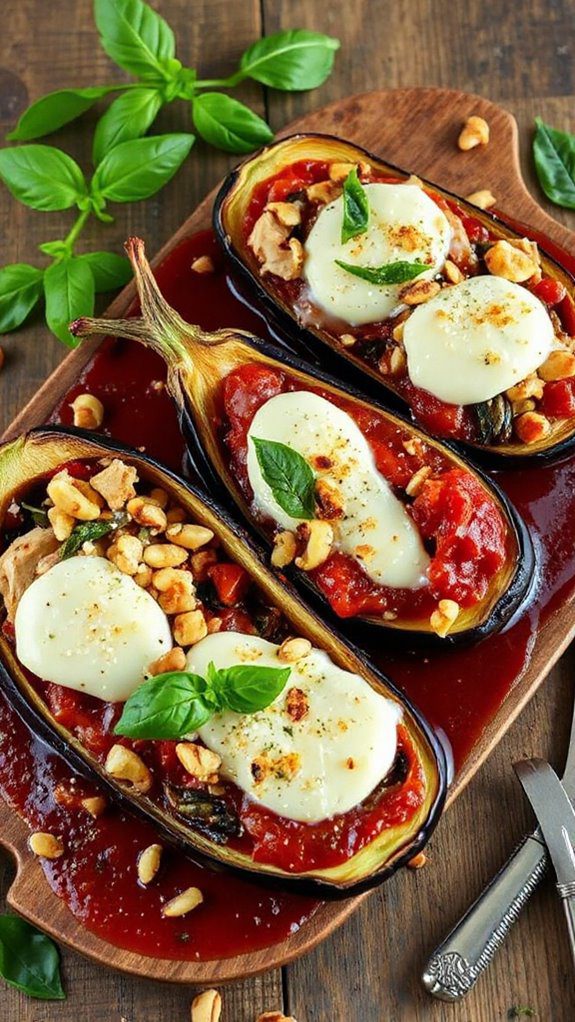 stuffed eggplants with chicken stuffed eggplants with chicken
