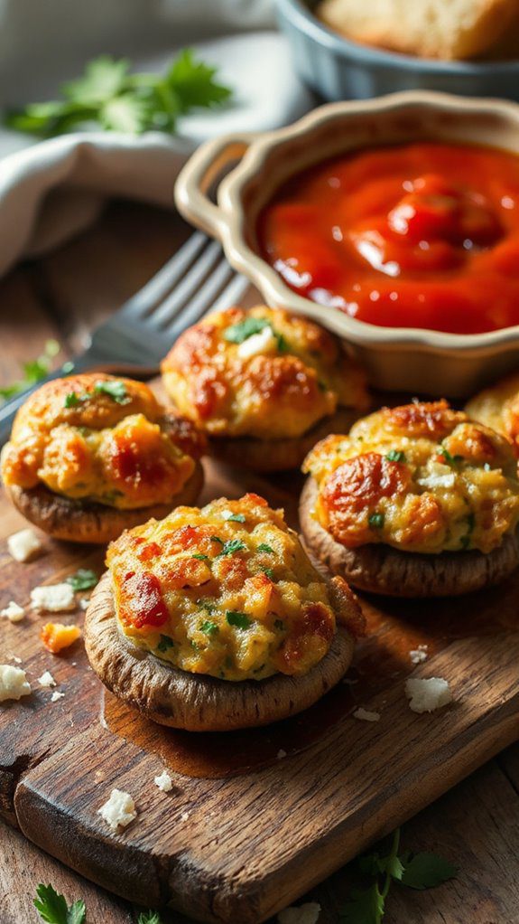 stuffed mushrooms with garlic