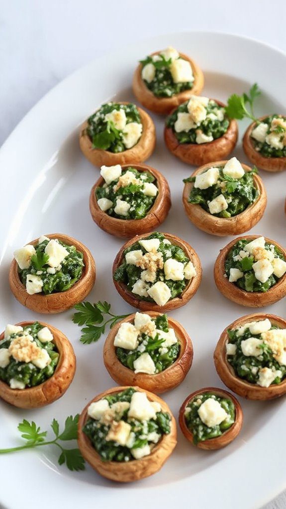 stuffed mushrooms with spinach