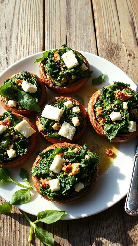 stuffed mushrooms with spinach