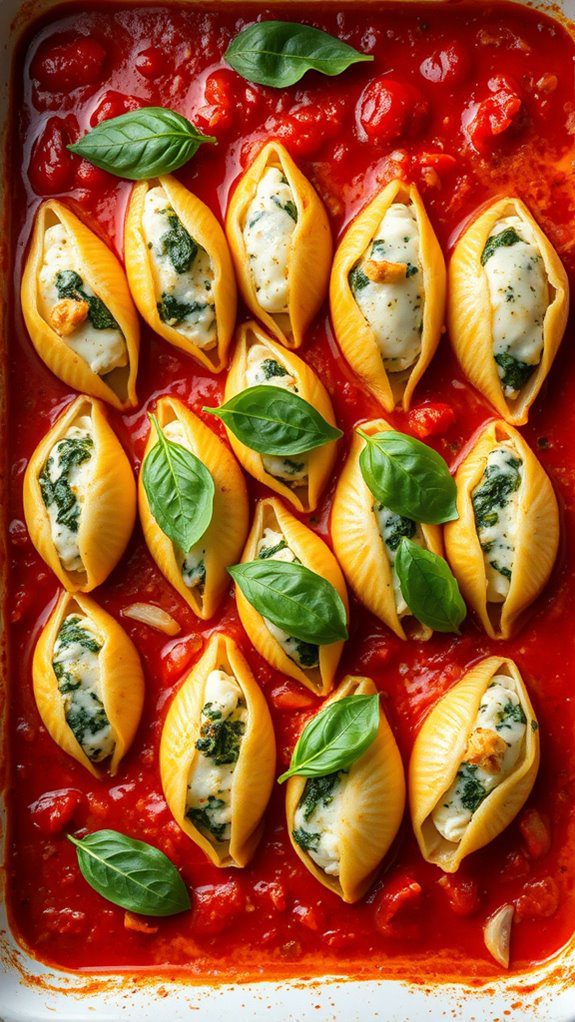 stuffed pasta with spinach