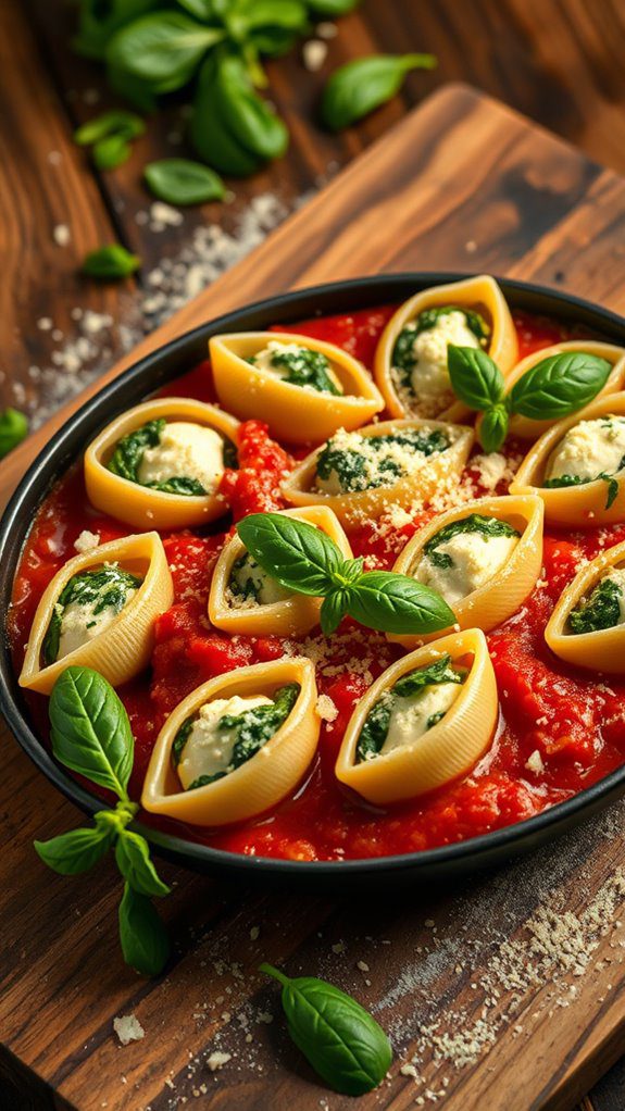 stuffed pasta with spinach