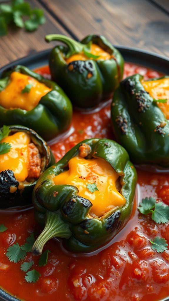 stuffed peppers in sauce stuffed peppers in sauce