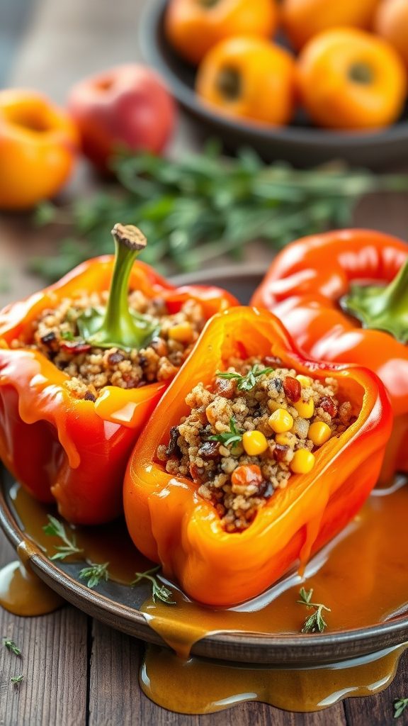 stuffed peppers with apricot glaze