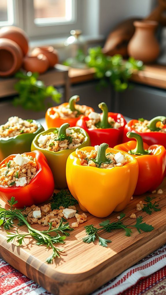 stuffed peppers with feta
