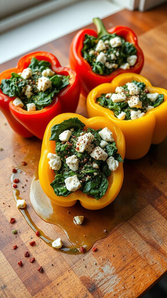 stuffed peppers with spinach