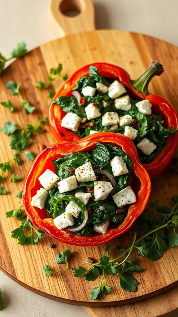stuffed peppers with spinach