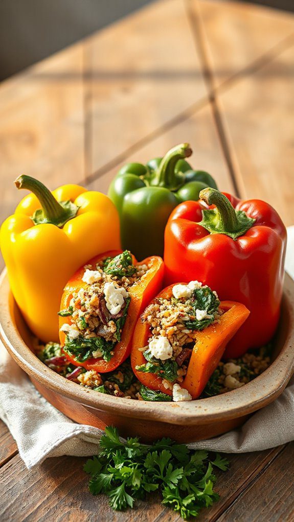 stuffed peppers with spinach
