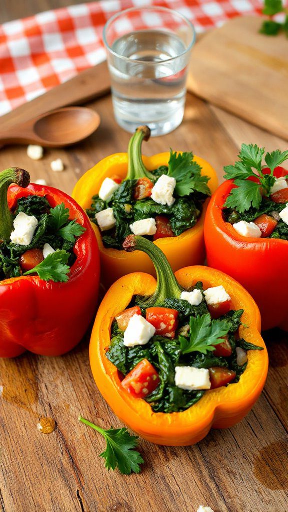 stuffed peppers with spinach stuffed peppers with spinach