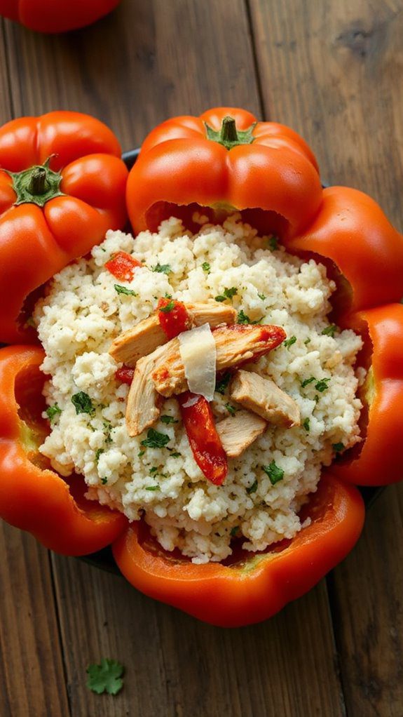 stuffed tomatoes with chicken stuffed tomatoes with chicken