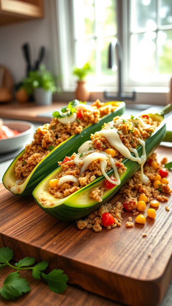 stuffed zucchini with turkey